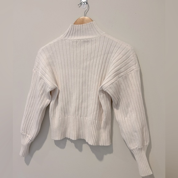 ZAFUL Women's Mock Neck Sweater Long Sleeve Ribbed Knit Basic Cropped Pullover - Picture 4 of 5